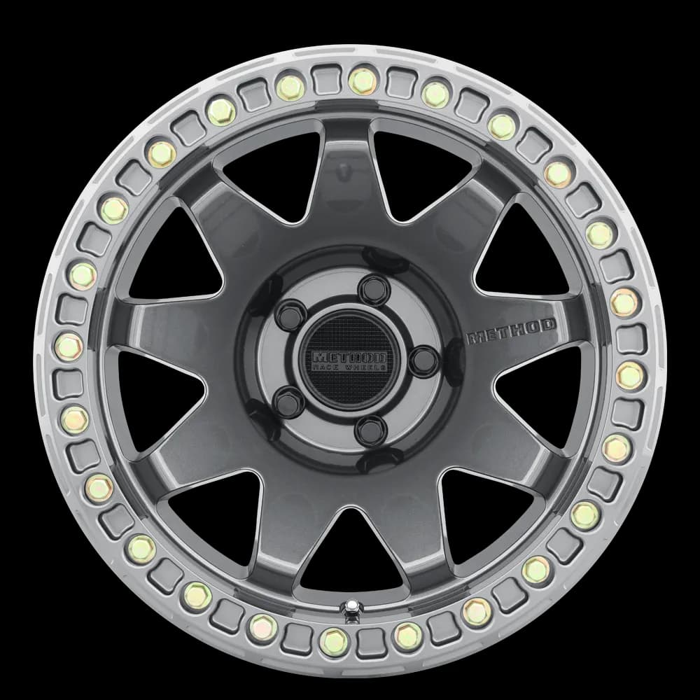 Aluminum Wheels 17x9 MR108 Bolt Pattern 5 On 127 Offset -44 Lip Size 0.63 Gloss Titanium GY Method