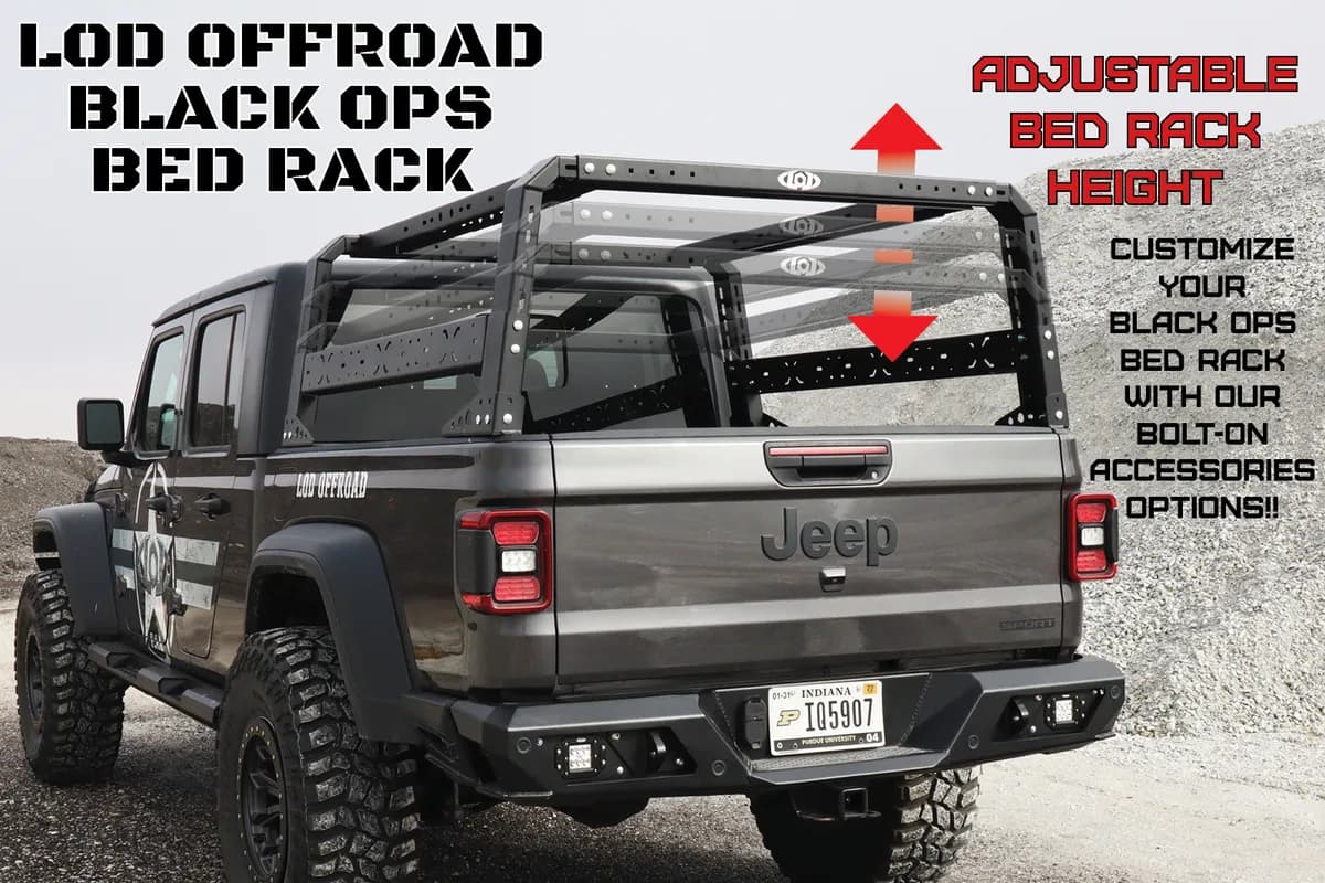 LOD JT Black Ops Bed Rack (Black Powder Coated)
