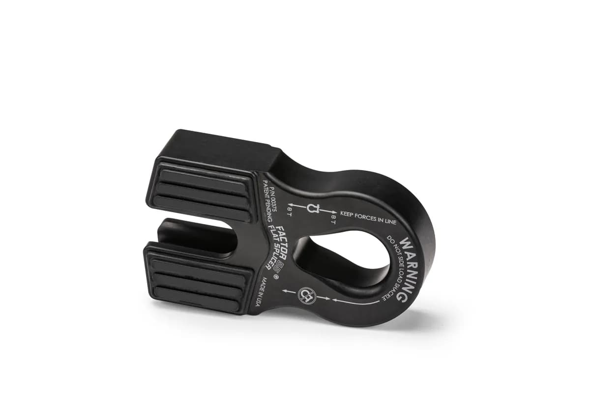 Factor 55 00375-04 Flat Splicer 3/8-1/2 Synthetic Rope Splice-On Shackle Mount -- Black
