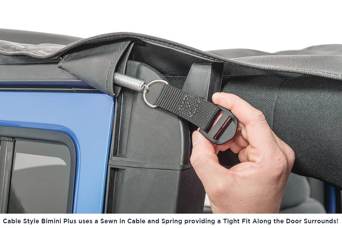 Jeep JK Cable Style Bimini Top Plus For 10-18 Wrangler JK 4 Door w/ Header Mastertwill MasterTop