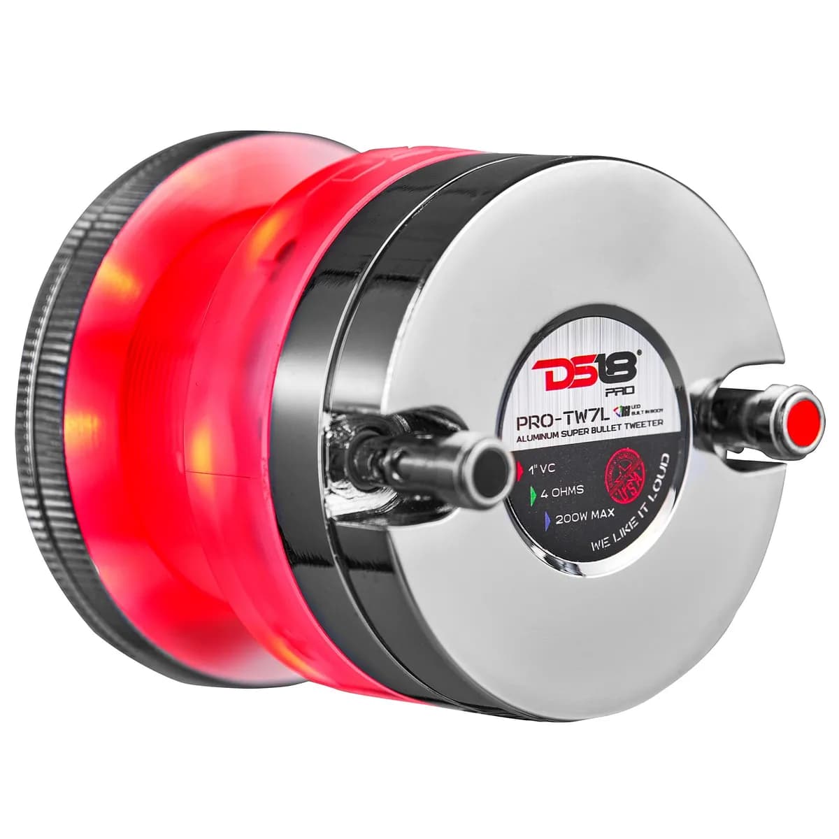 2 .3” | Super Bullet | 100 Watts Rms | 1” Titanium vc | 4î© | RGB LED Lights 4.5” Super Bullet Tweeter With RGB LED Lights
