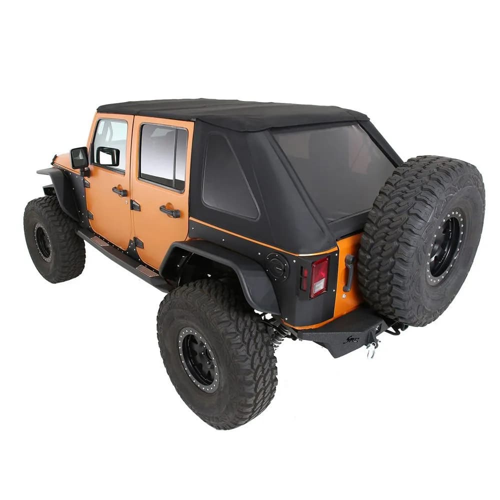 0718 Wrangler 4DR Bowless Combo Top W/Tinted Windows W/No Upper Doors/Prot3k Black