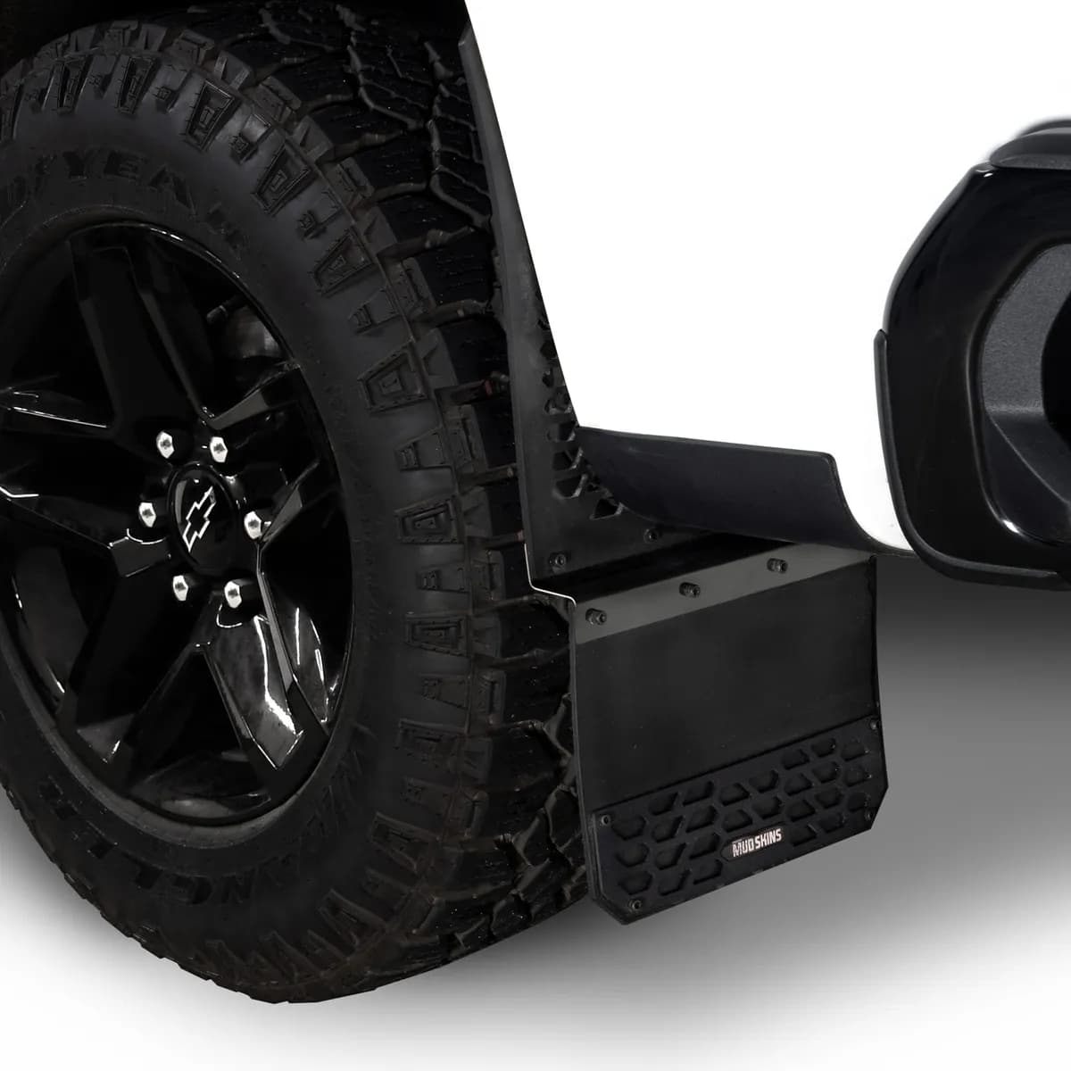 2017-2022 Ford Super Duty Dually - Fits Rear - Set of 2 Mud Flaps Mud Skins - High-Density Polyethylene Featuring Hex Shield Pattern Made in USA