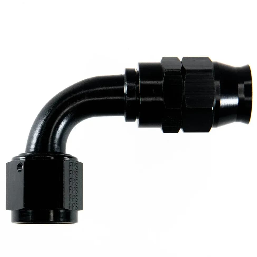 #12 Real Street 90 Deg. Hose End Black For Ptfe Hose