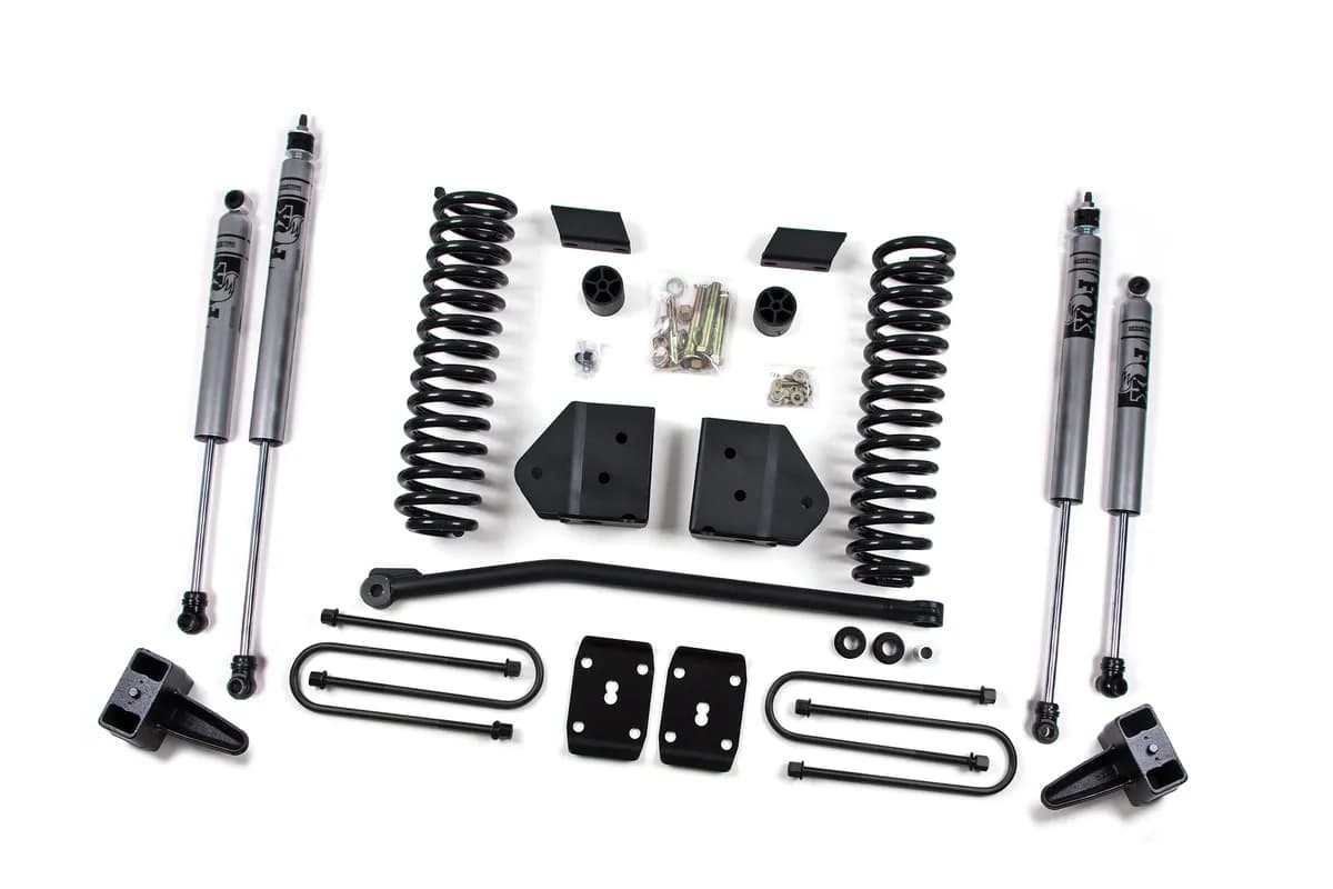 2011 Ford F250/350 4 Suspension Lift Kit - Gas - Front Coils Rear Block w/Overload - Fox 2.0 Adventure Series Shocks