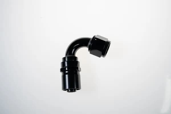 10 an 120 Degree Crimp Style Hose End w/ Black Collar Black