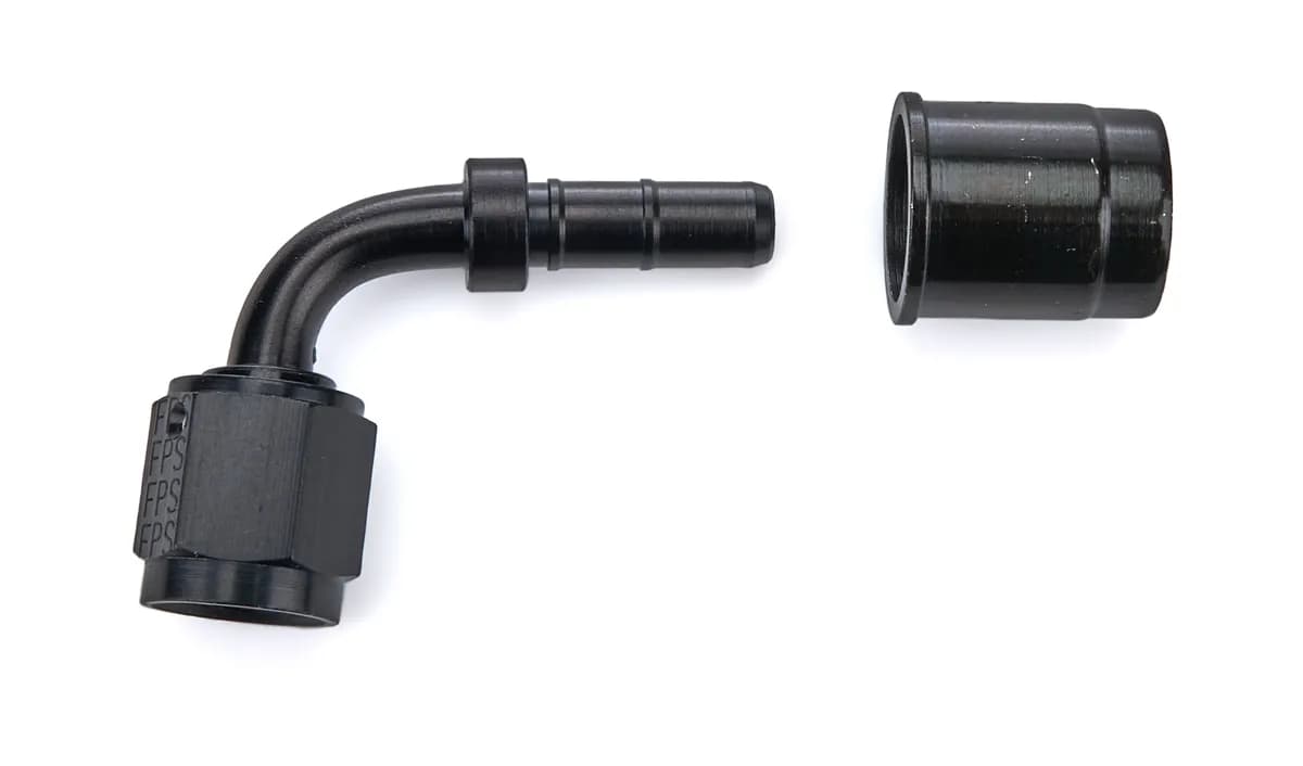 #4 x 90 Sport Crimp Hose End Non Swivel