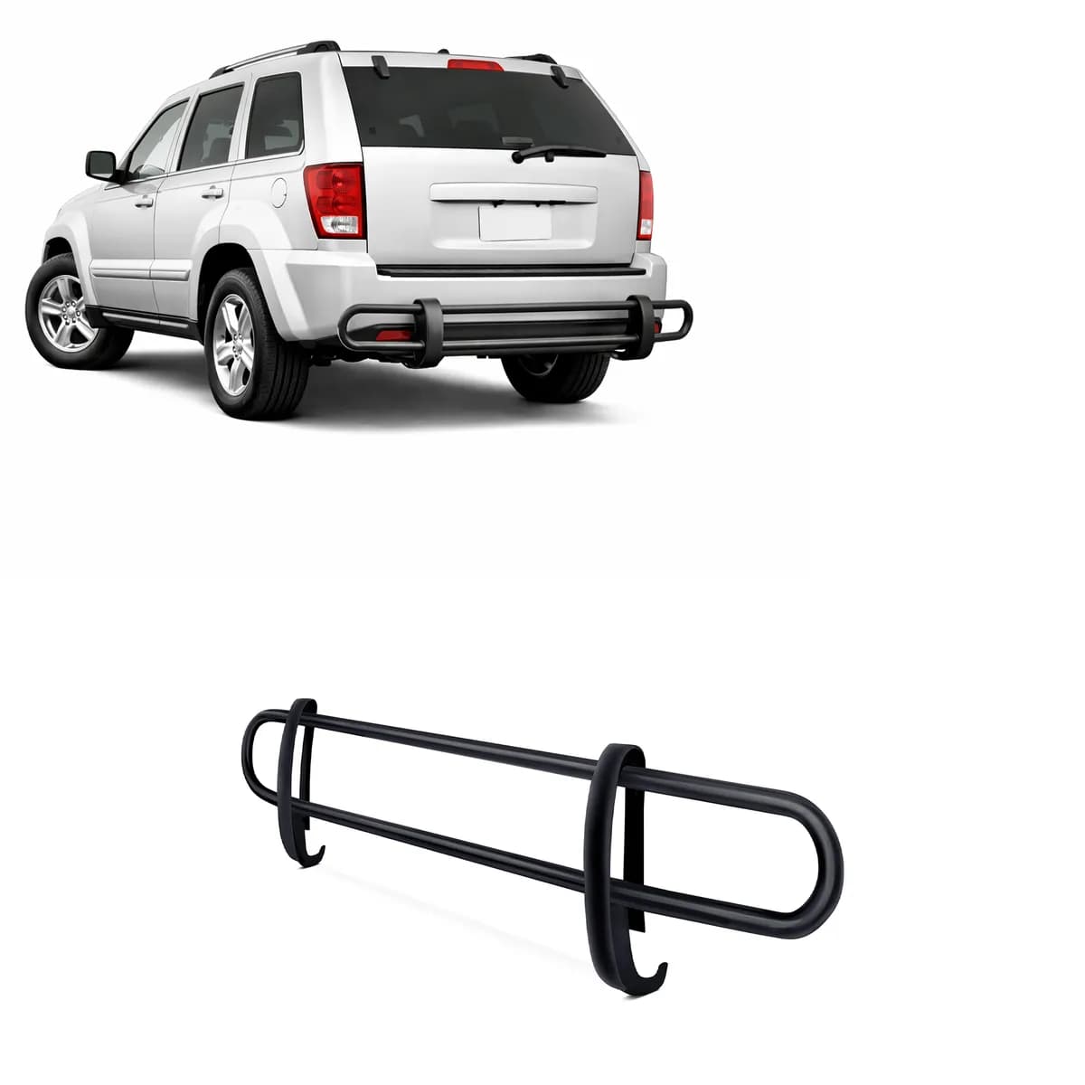 0510 Grand Cherokee Rear Bumper Guard Double Tube Black
