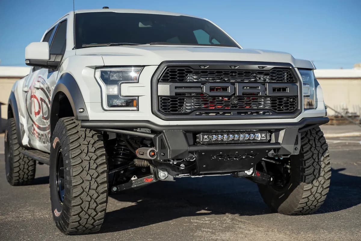 1720 F150 Raptor Add Pro Bolton Front Bumper W/6 Dually Mounts/20 Universal Mounthammer Black