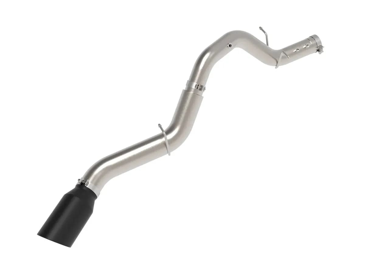Large Bore-HD 5 IN DPF-Back Stainless Steel Exhaust System wBlack Tip GM Diesel Trucks 24-25 V8-6.6L td L5P