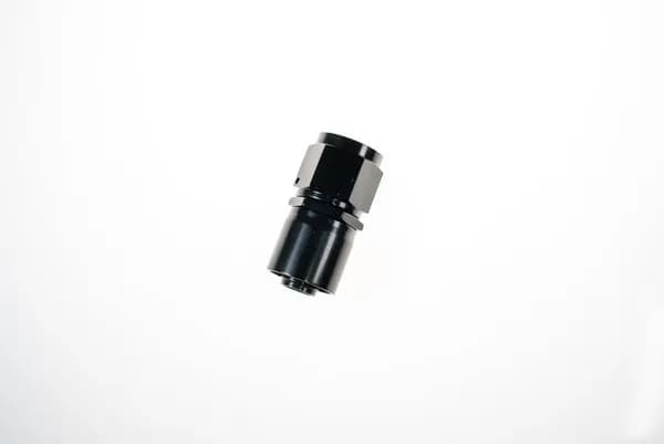 16 An Straight Crimp Style Hose End W/ Black Collar Black
