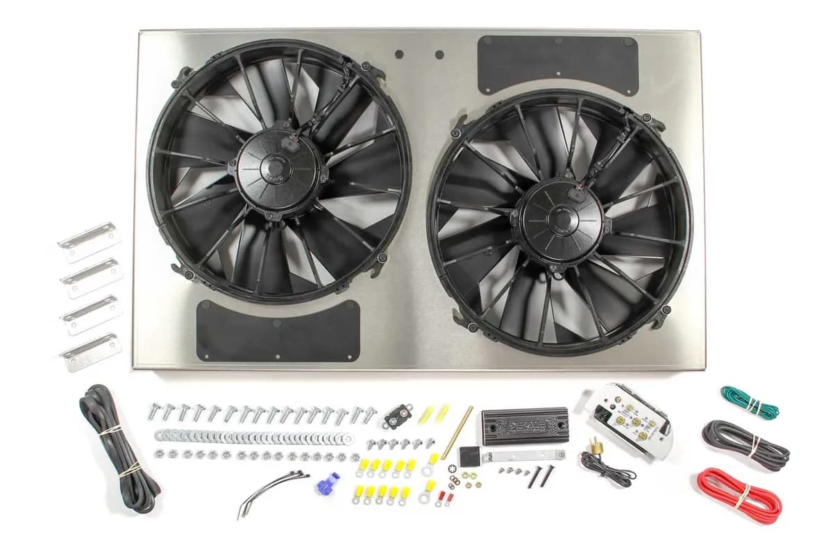 Derale 66838 Powerpack - High Output Dual 12 RAD Fan/Alum Shroud Kit w/ PWM Controller