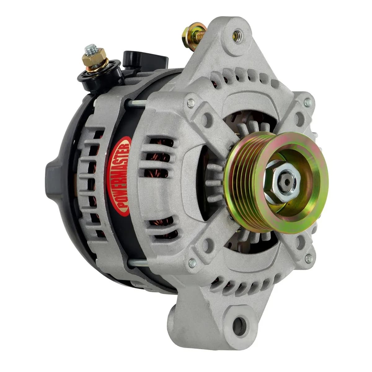 Alternator; GM; 175 Amp; 1 Wire Hair Pin Style; 6.61 In. Straight Mount; 10DN; 10si; 12si; 6Groove; CS130-175Top/145 Idle; Natural;