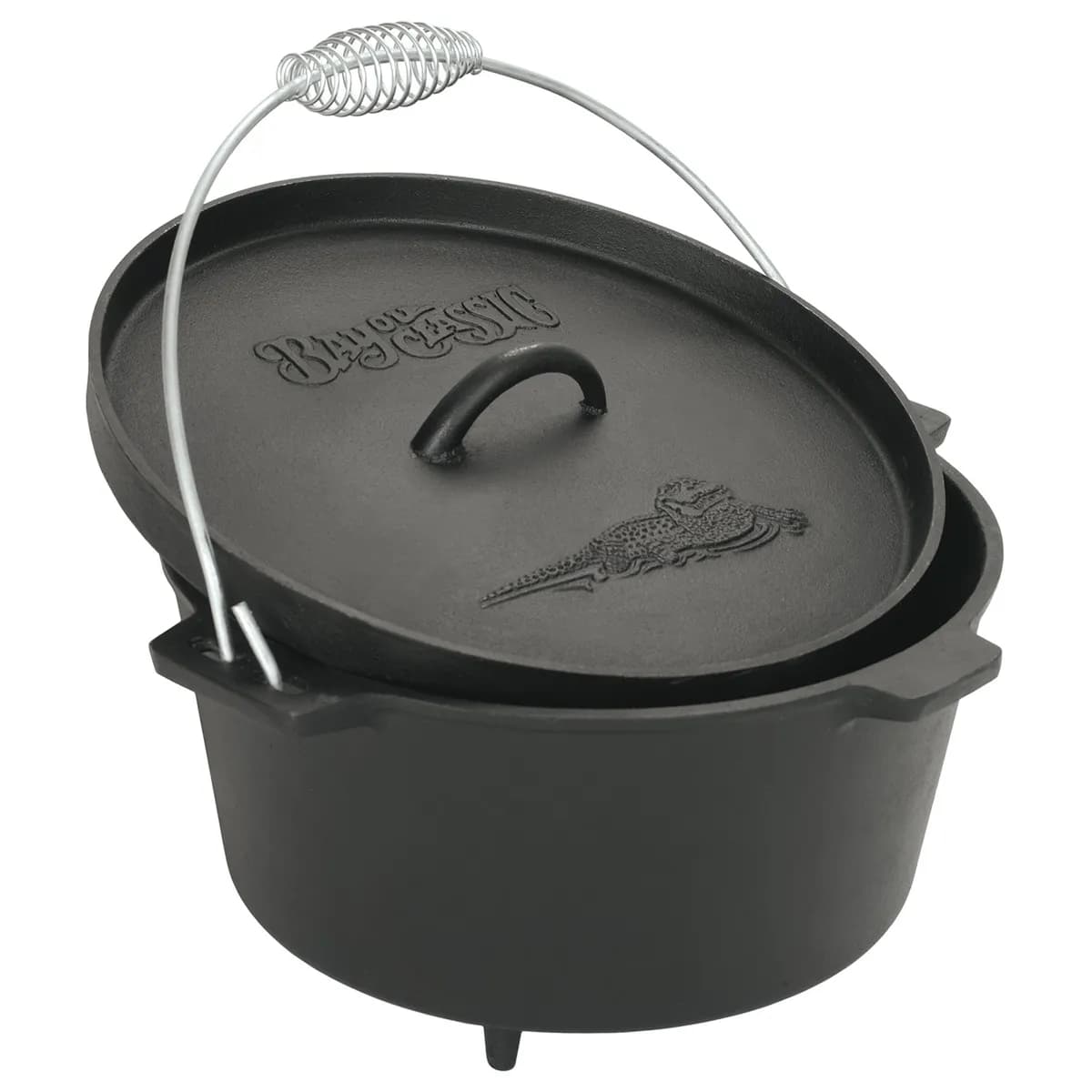 8qt Camp Dutch Oven With Feet And Stainless Handle