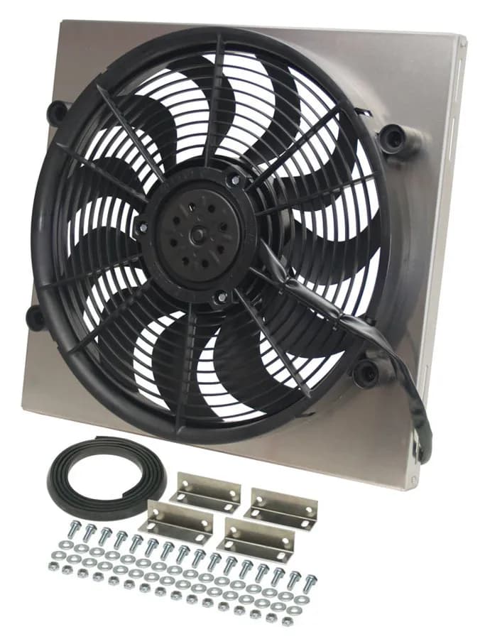 Derale 16818 Powerpack - High Output Single 17 Electric RAD Fan/Aluminum Shroud Kit