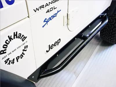 Rock Hard 4x4 Patriot Series Rocker Guards w/ Tube Sliders - Raw - TJ