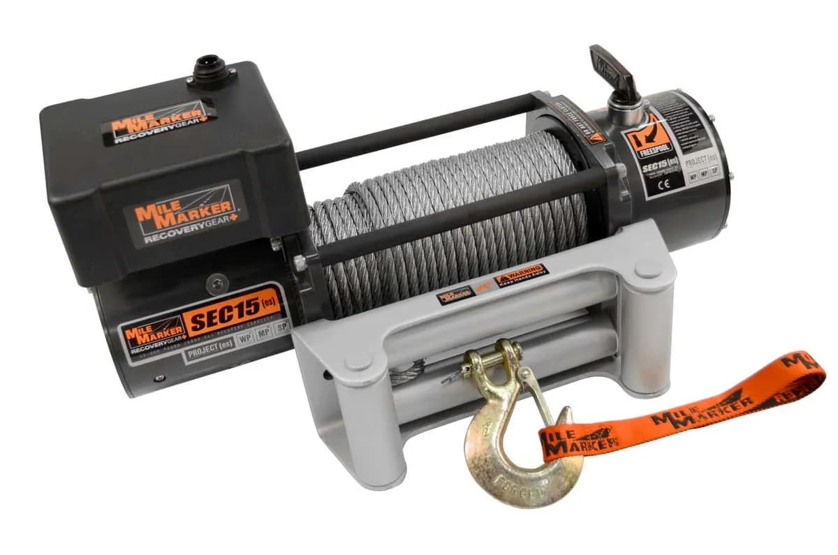 Mile Marker 15k Sec15 (Es) Waterproof Recovery Winch With Steel Cable