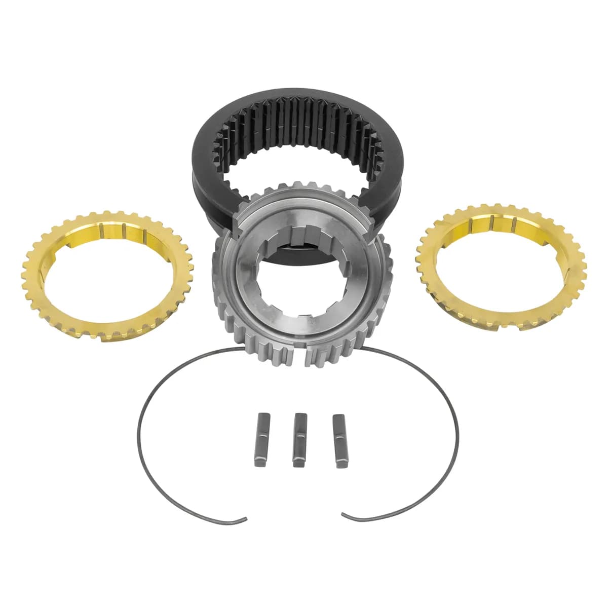 USA Standard Manual Transmission 1957-73 Borg Warner T10 1st-2nd Synchro Assembly with Blockers, Stamped Steel Synchro Keys