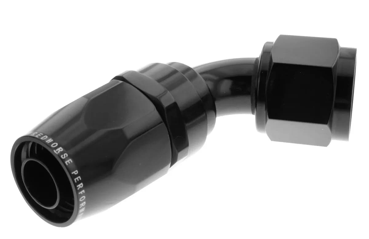 16 60 Degree Female Aluminum Hose End Black