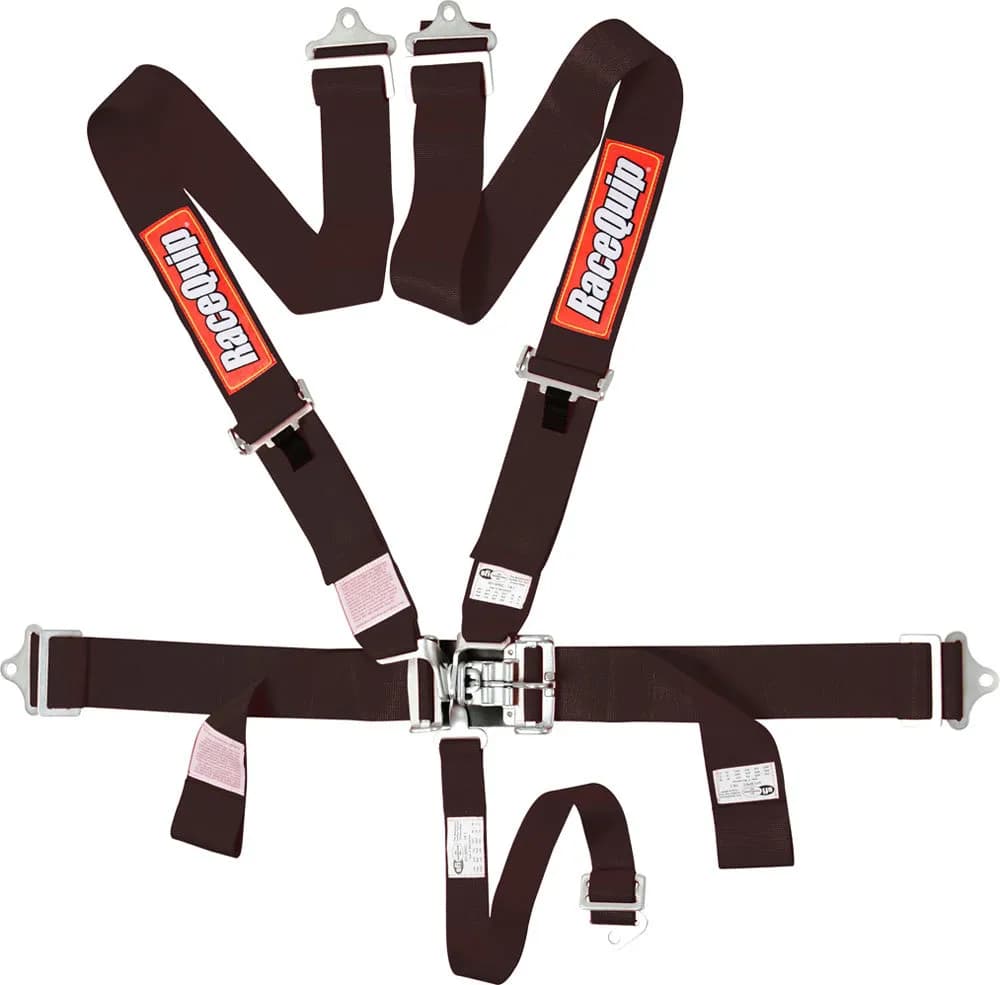 Latch & Link 5 Point Auto Racing Harness Set; Sfi 16.1 Seat Belt Set; Black
