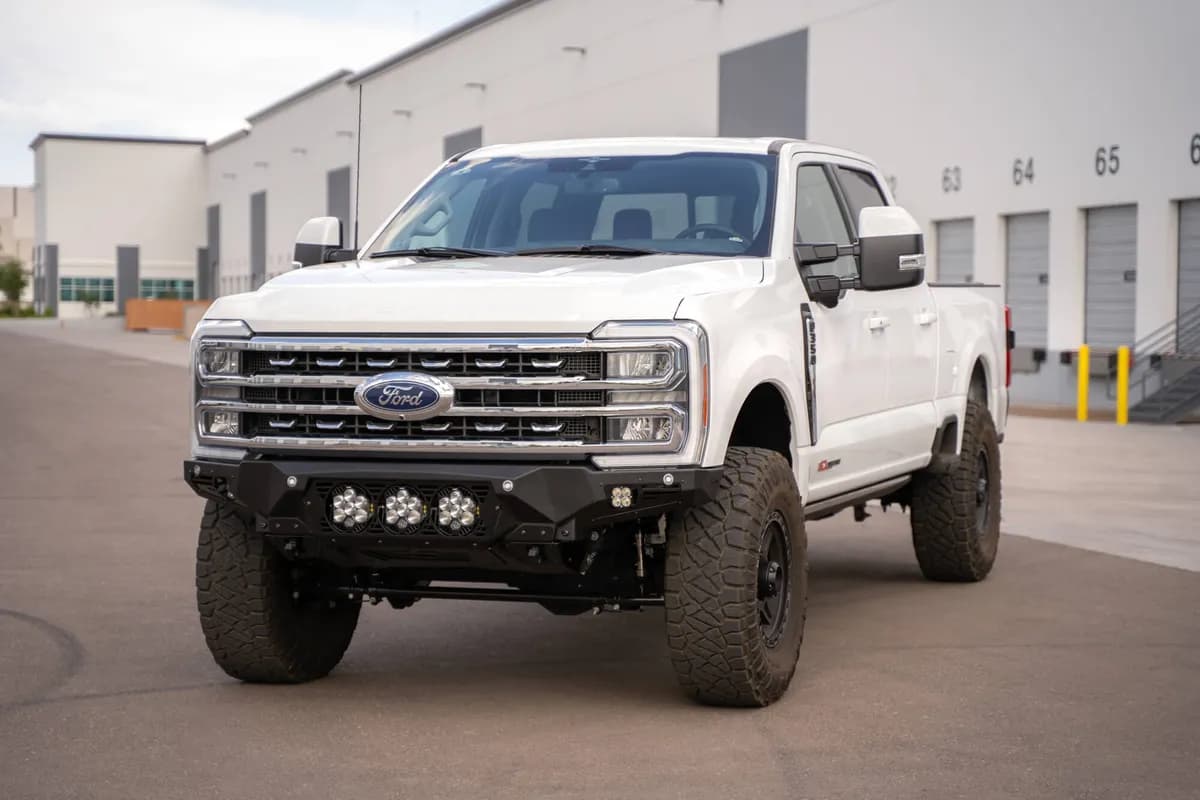 23c F250/F350 Bomber Front Bumper w/ Recessed Mounts For 3 Baja Lp6 Lights