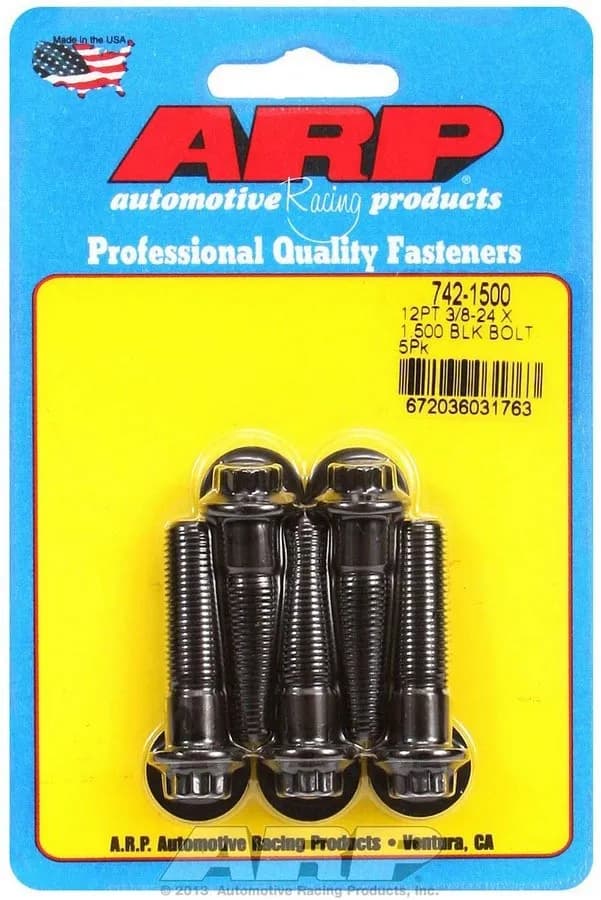 3/824 x 1.500 12pt Black Oxide Bolts