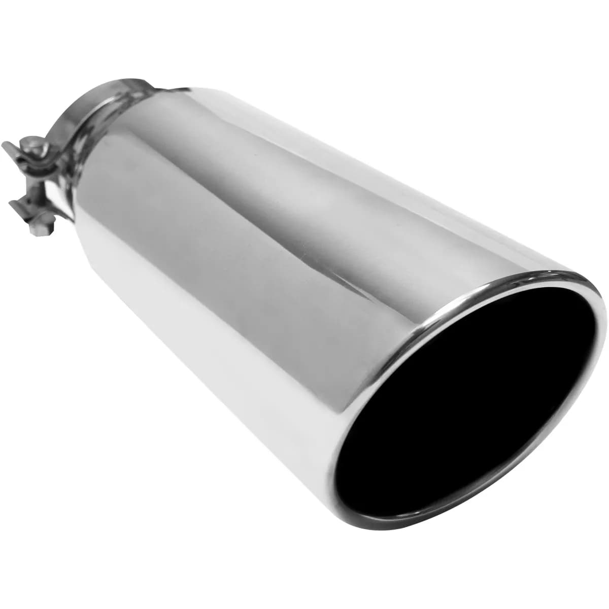 Exhaust Tip 4in Id/5in od 12in Oal ss re W/Clamp ea