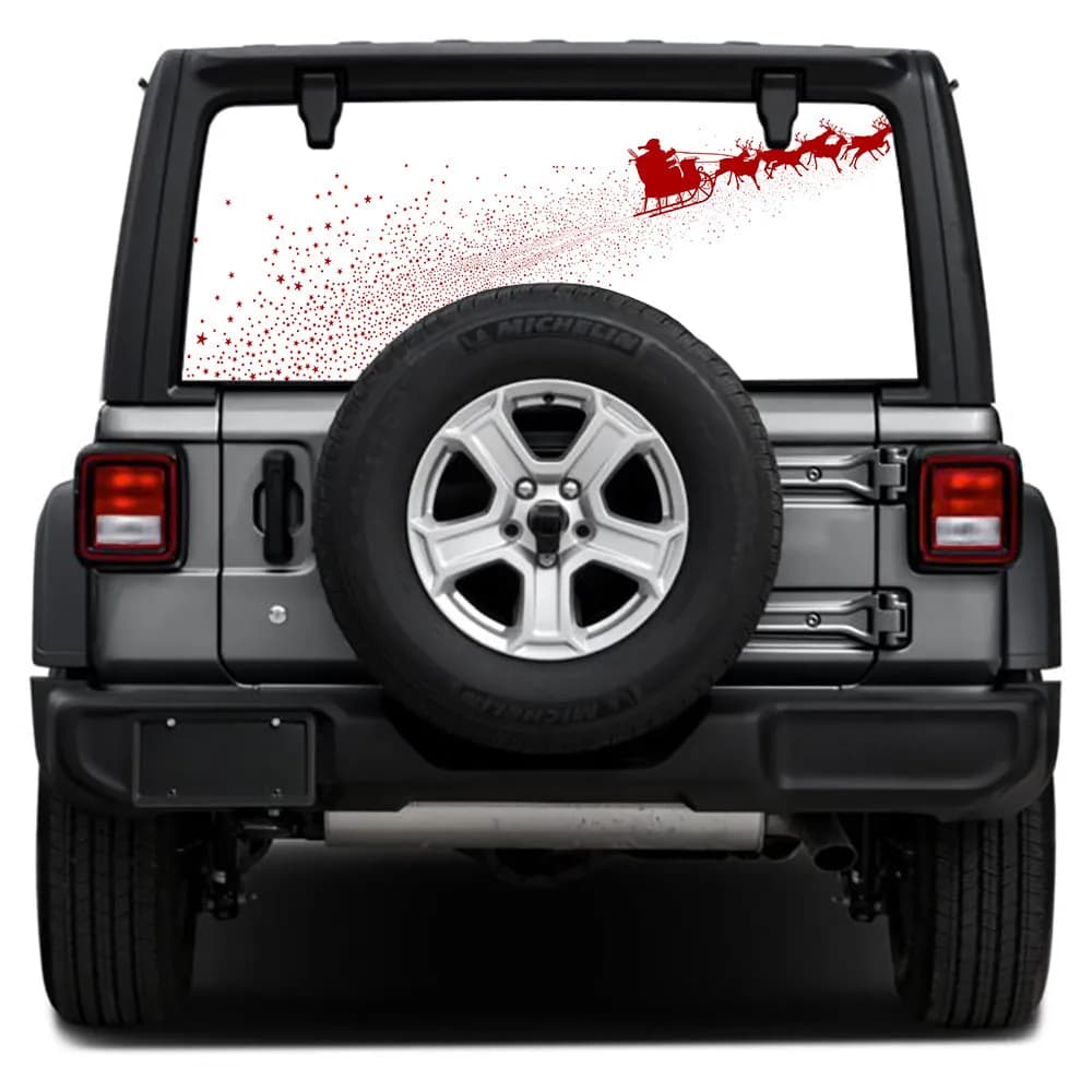 Santas Sleigh Rear Window Decal