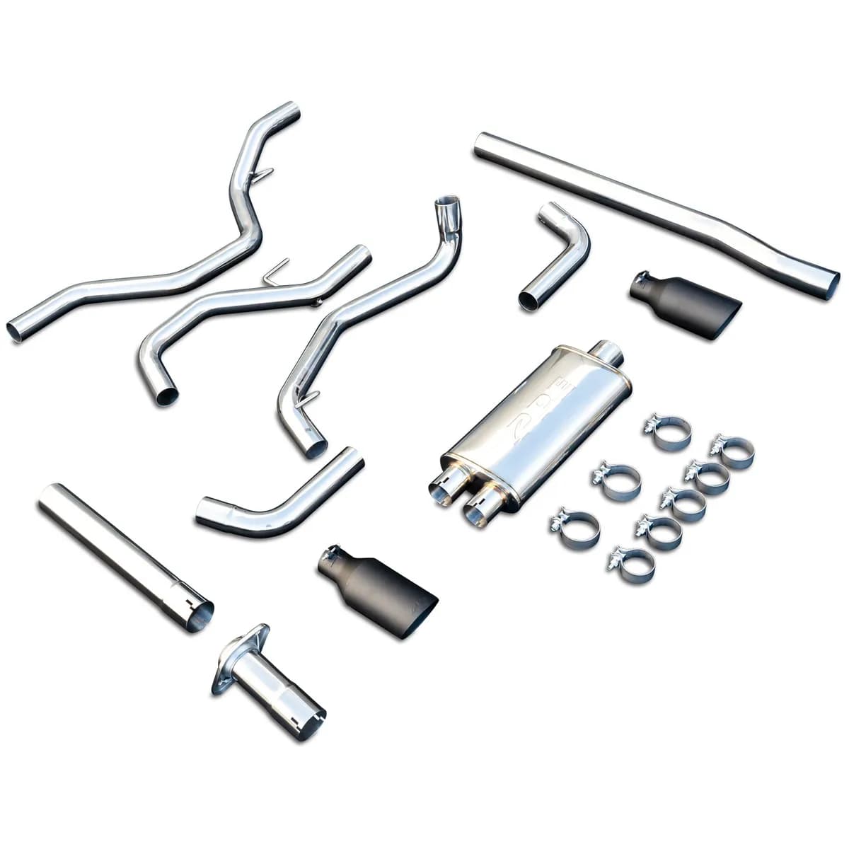 0914 Ford F150 Catback Exhaust System Raw Tube W/Black Tips
