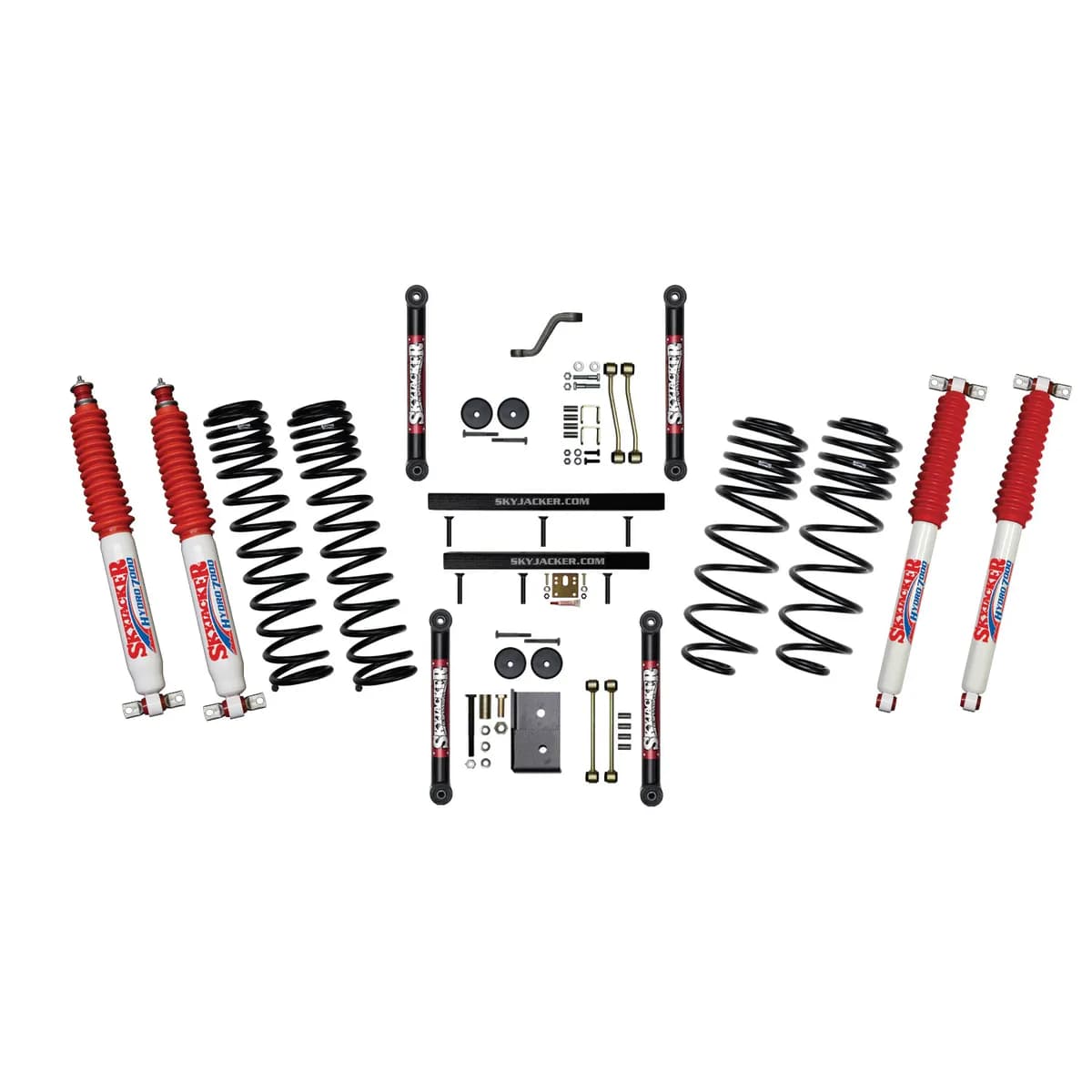 4 Inch Dual Rate Long Travel One Box Kit w/OE Style Front and Rear Lower Links and Hydro 7000 Shocks TJ/LJ 2003-2006 Jeep Wrangler/Unlimited Skyjacker