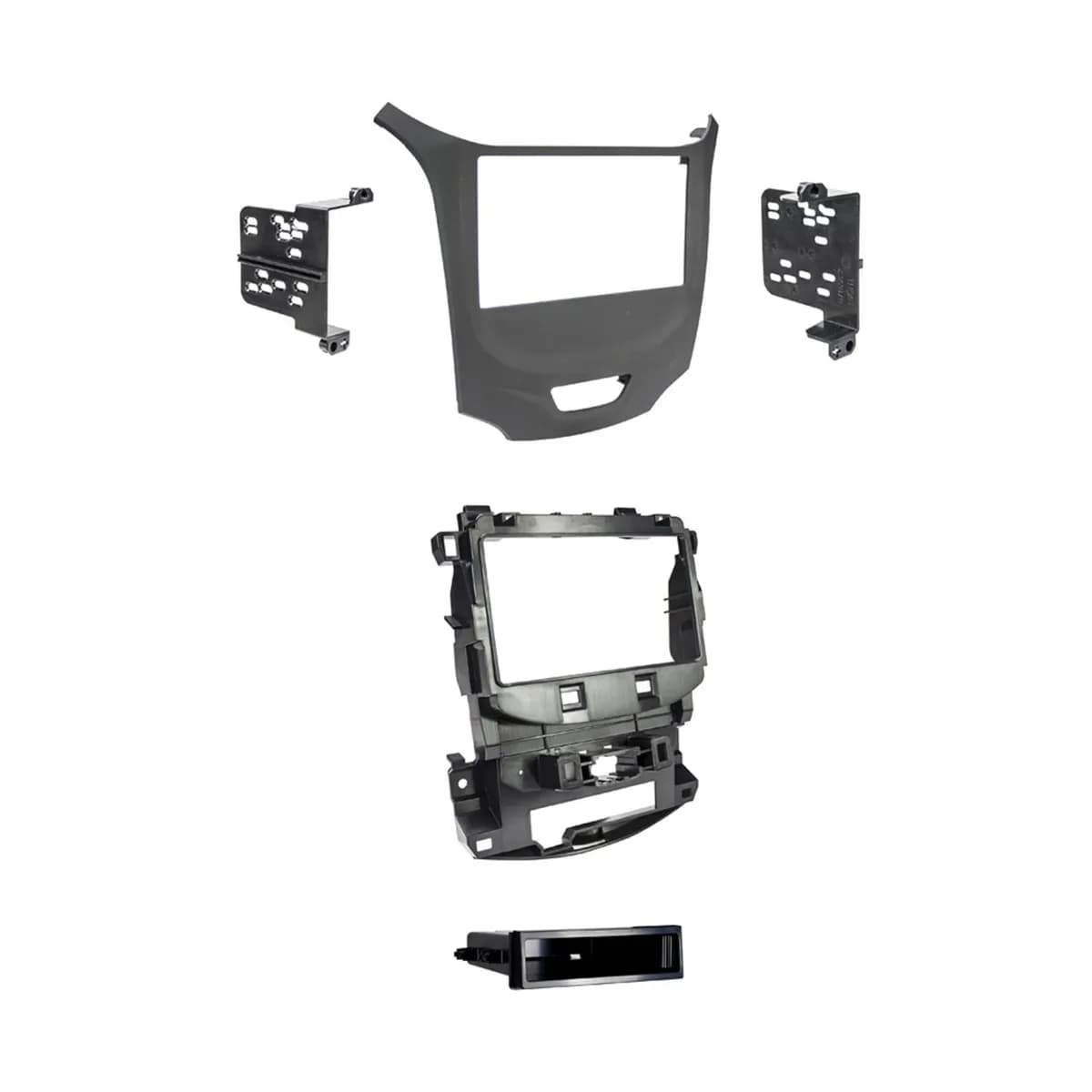 Radio Installation Kit; ISO DIN Radio Provision; w/Pocket; Matte Black;