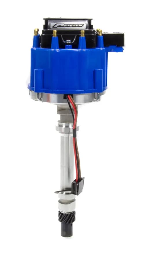 HEI Distributor Racing Type w/o Vac-Adv Blue Cap Polished Chevy V8 Engines Proform