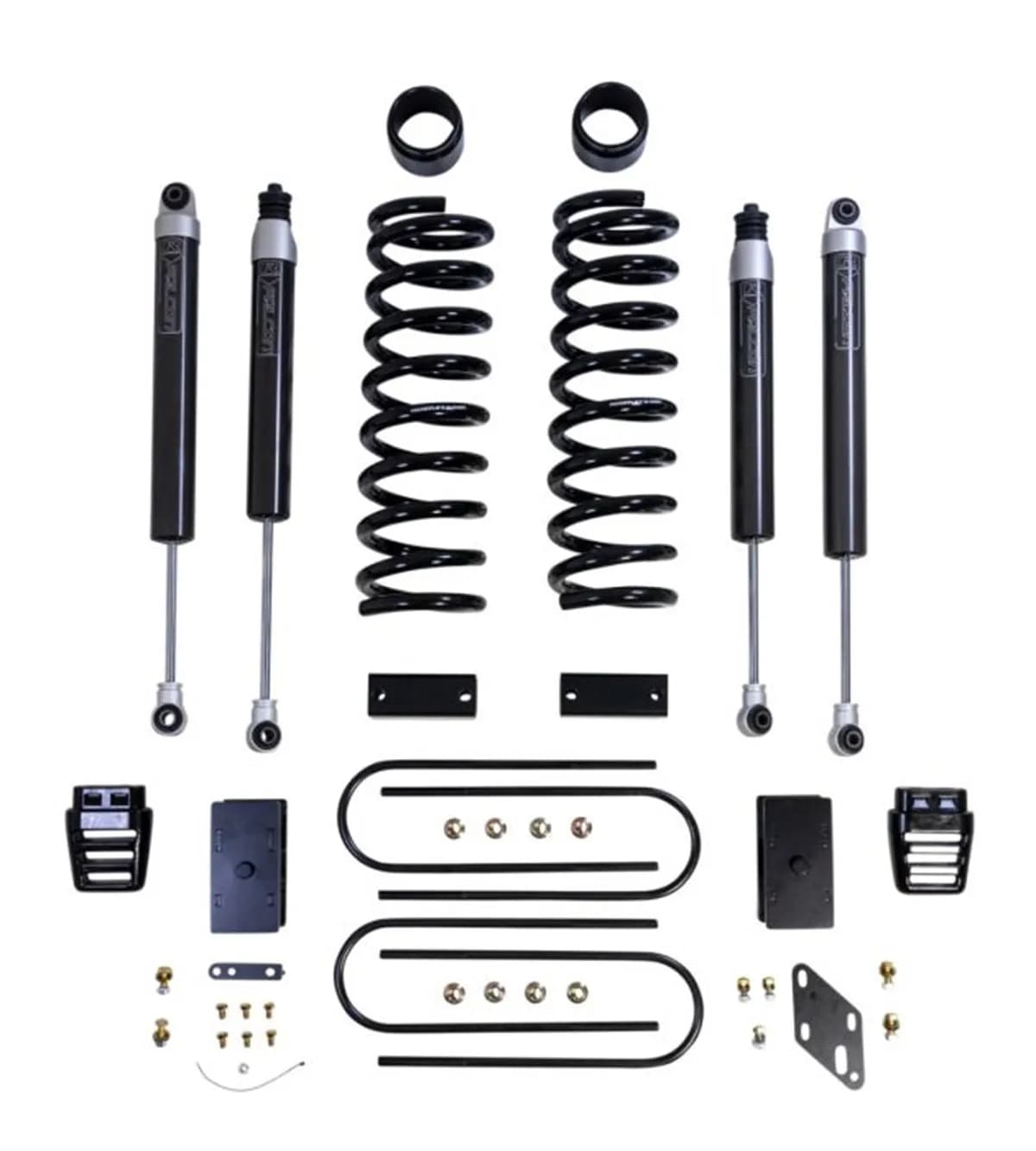 3ft. coil lift kit-front coils and rear blocks; radius arm drop brackets; Falcon shocks