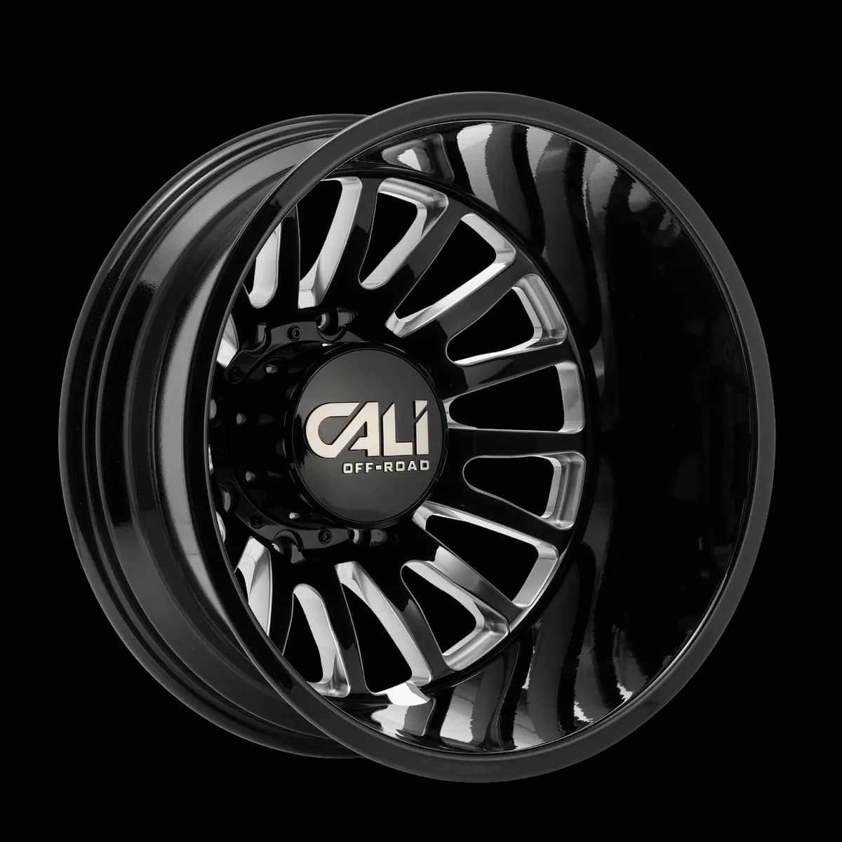 Dually Wheels Summit Dually 9110D GB 20x8.25 Milled Spokes Gloss Black 8 On 210 Bolt Pattern -232 Offset Cali Offroad Wheels