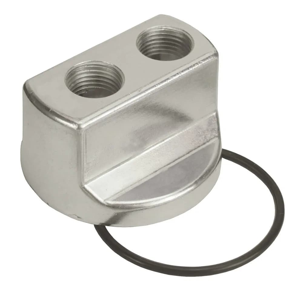Derale 15706 Standard Engine Spin On Adapter with 1/2 NPT Ports, 20x1.5mm Engine Thread