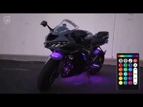 Xprite G1 Moto Series LED RGB Underbody Glow Kit with Remote Control - 12PC