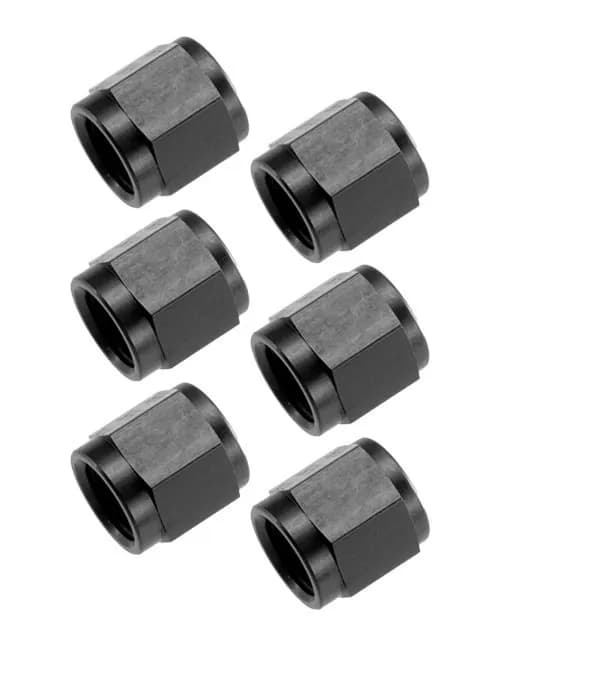 04 An/Jic Aluminum Tube Nut 7/16 x 20 Black 6/Pkg