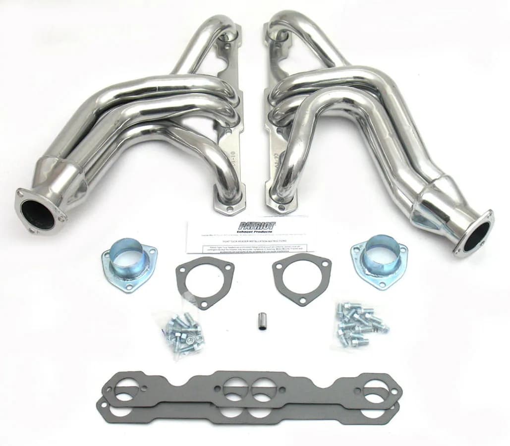 Patriot Mid Length Header 55-57 Chevrolet 55-82 Vette 265-400 SBC 1 5/8" Primary 2 1/2" Collector Silver Ceramic Coated H8025-1_x000D_