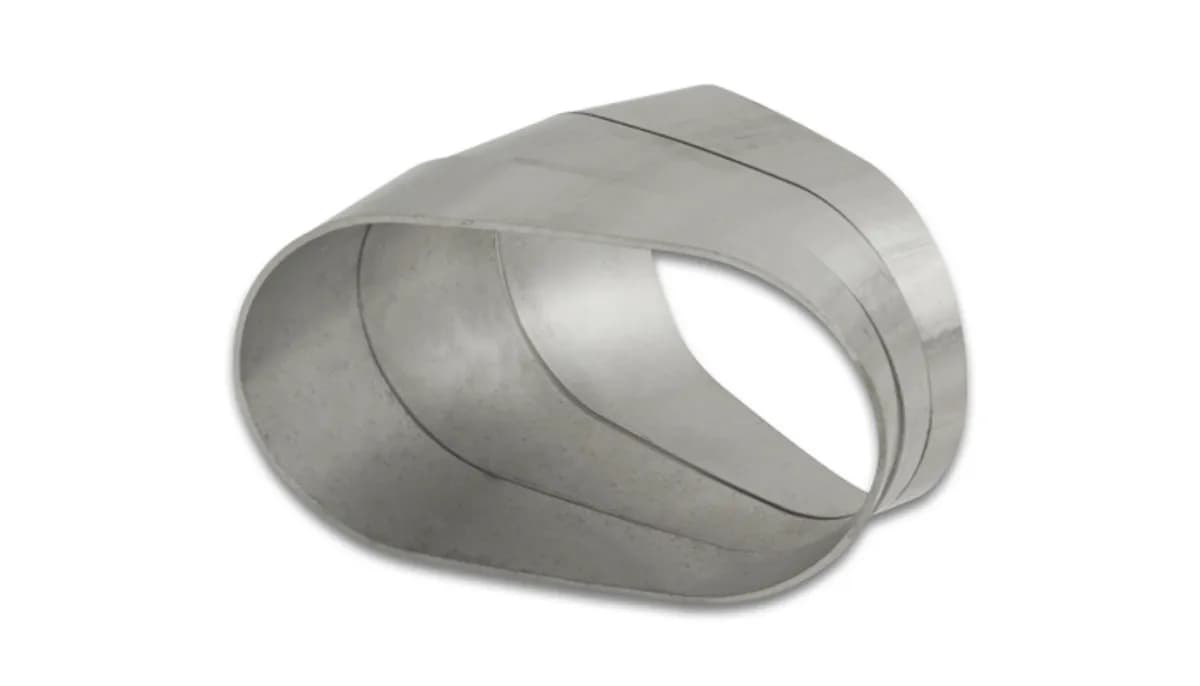 Stainless Steel Pie Cuts; 3 in. Nominal Tube Size; 75mm Centerline Radius; Horizontal Plane; 15 Deg. Bend Angle; 3 Pack; 304 Stainless Steel; Oval;