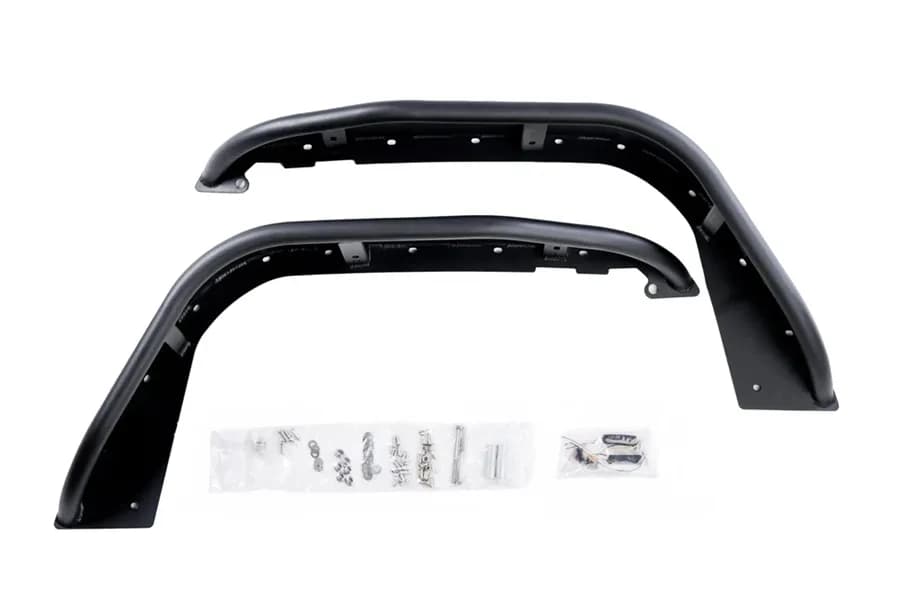 18c Wrangler/Gladiator Jl/Jt Full Assault Black Aluminum Fender Kit Black Front
