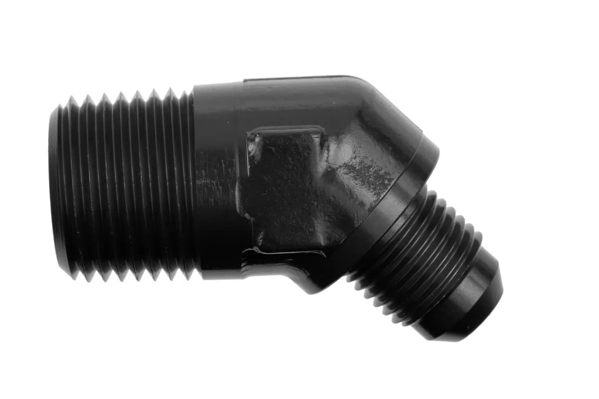 04 45 Degree Male Adapter to 04 (1/4) Npt Male Black