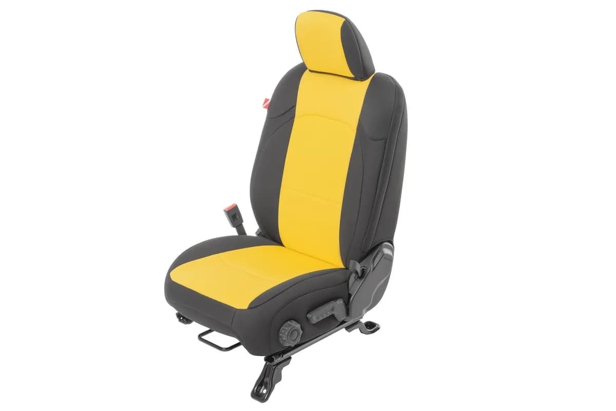 Jeep Wrangler Neoprene Seat Covers for 18-20 Jeep Wrangler JL Unlimited 4-Door w/Cloth Interior Yellow Diver Down