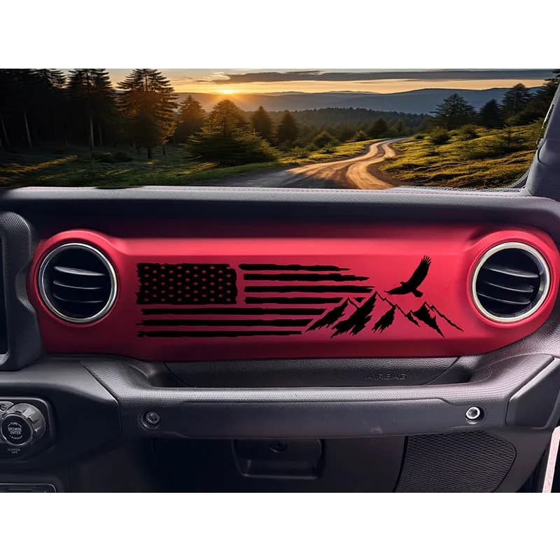 American Flag with Eagle Dashboard Decal