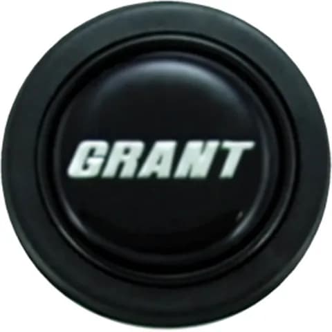Signature Horn Button; Black Plastic w/Silver Signature;