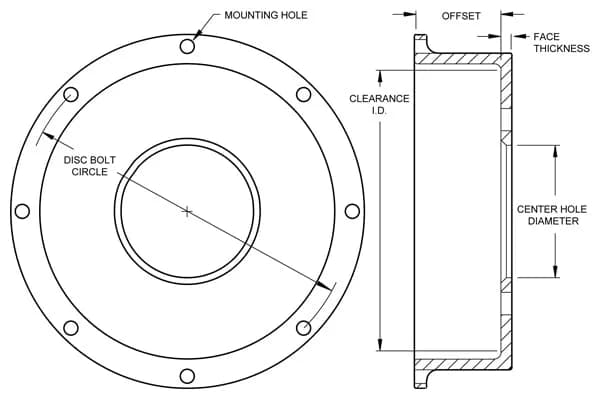 Wilwood HATDRAG8x7.00 BC1.59 OFFSETBIG FORD