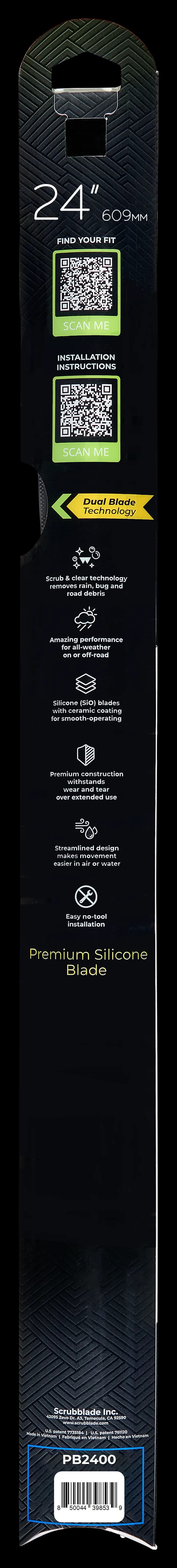 Scrubblade - 24 610mm Black Edition Silicone Wiper Blade - PB2400