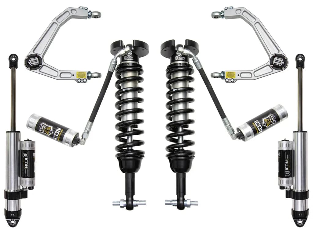ICON 2019-2026 Chevrolet Silverado 1500/GMC Sierra 1500, 1.5-3.5" Lift, Stage 4 Suspension System, Billet
