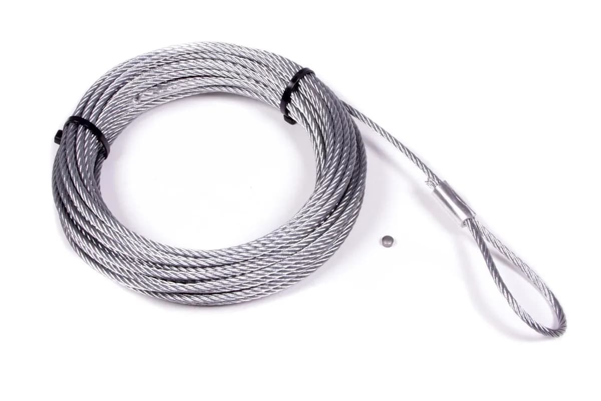WARN - For Warn RT25 and 30 Series/ A2000/ A2500/ 2.5ci or 3.0ci Winches with Aluminum Drum; 3/16 Inch Diameter x 50 Foot Length; Galvanized Aircraft Wire; L
