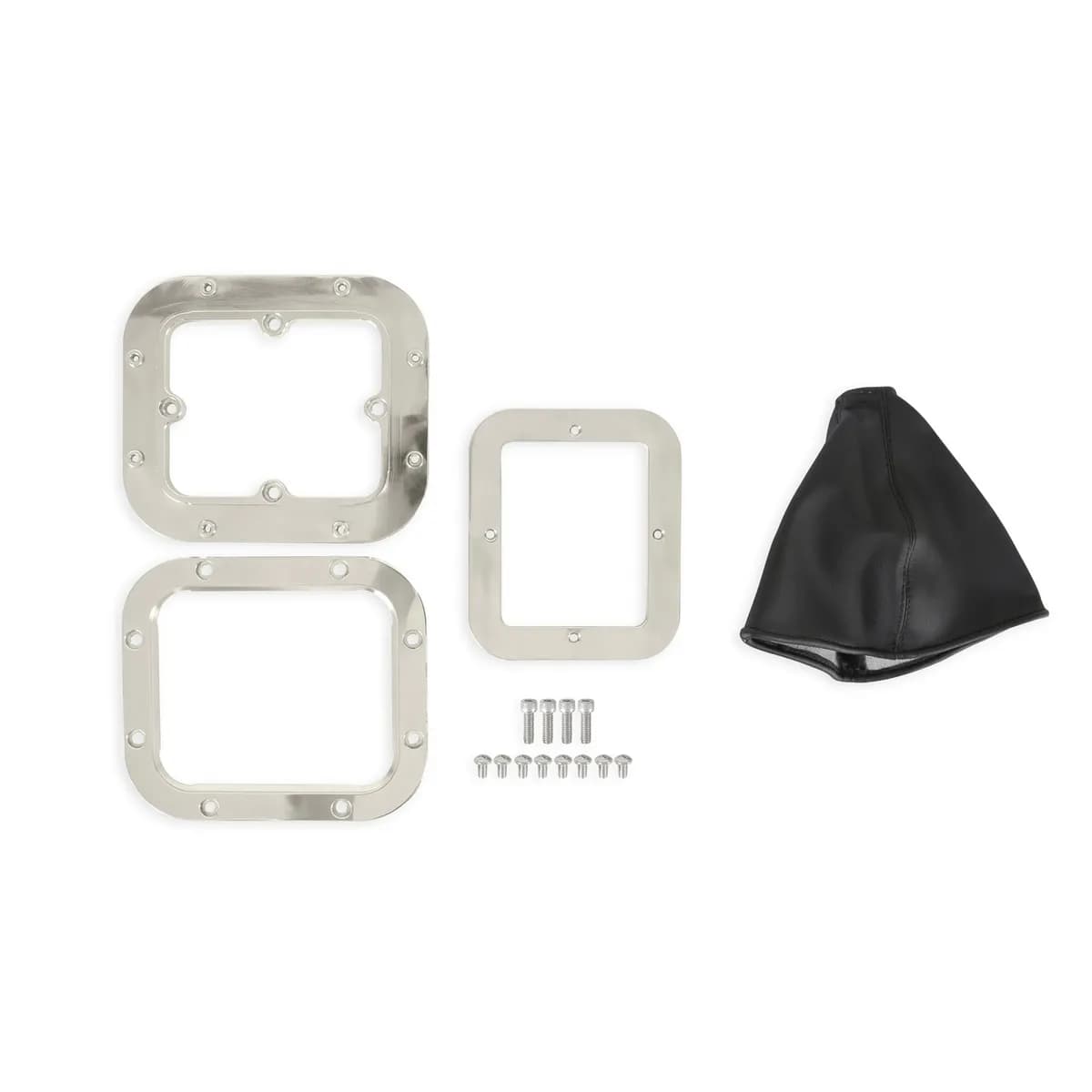 Universal Billet Shifter Boot & Bezel Rectangular Polished Finish