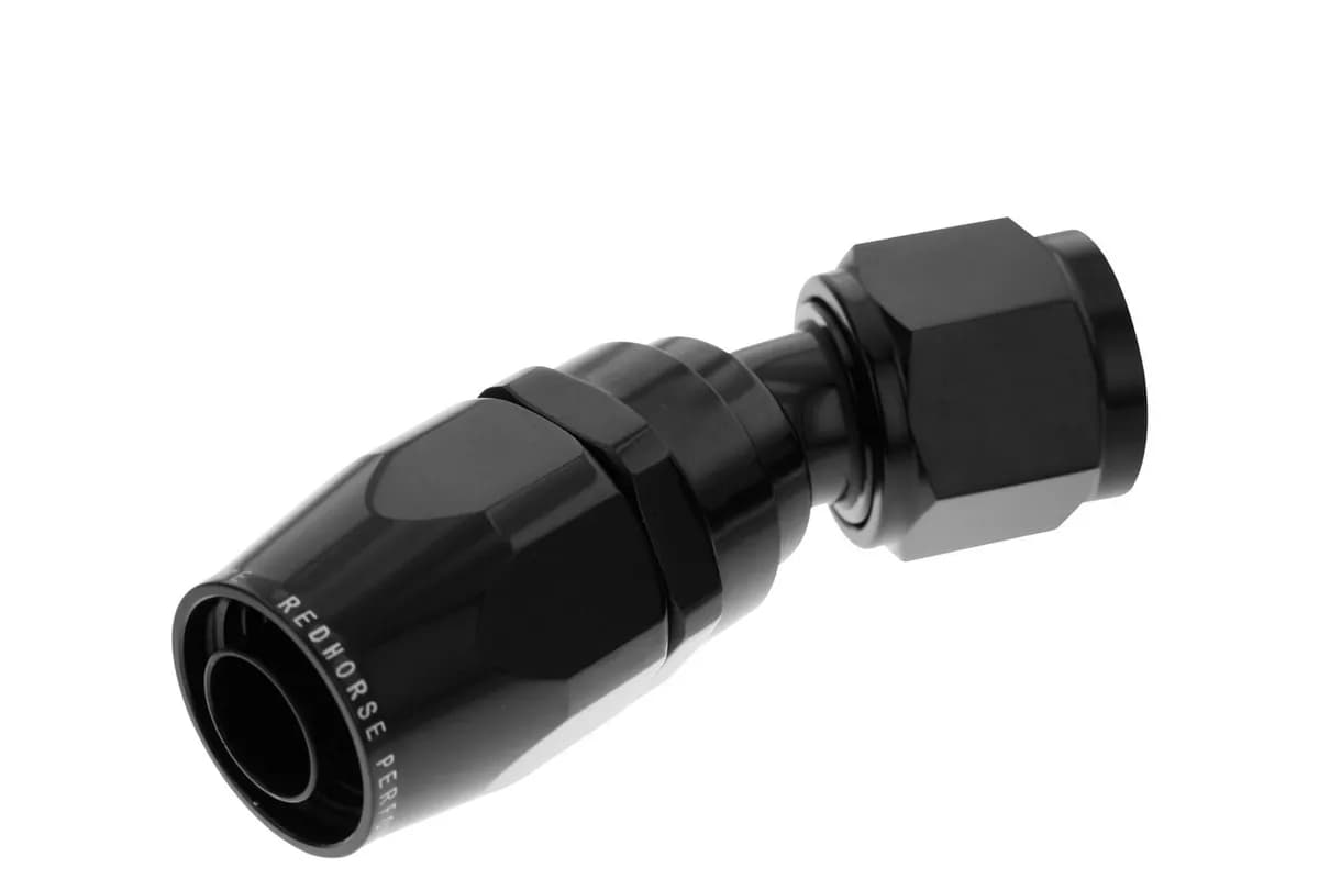 10 30 Degree Female Aluminum Hose End Black